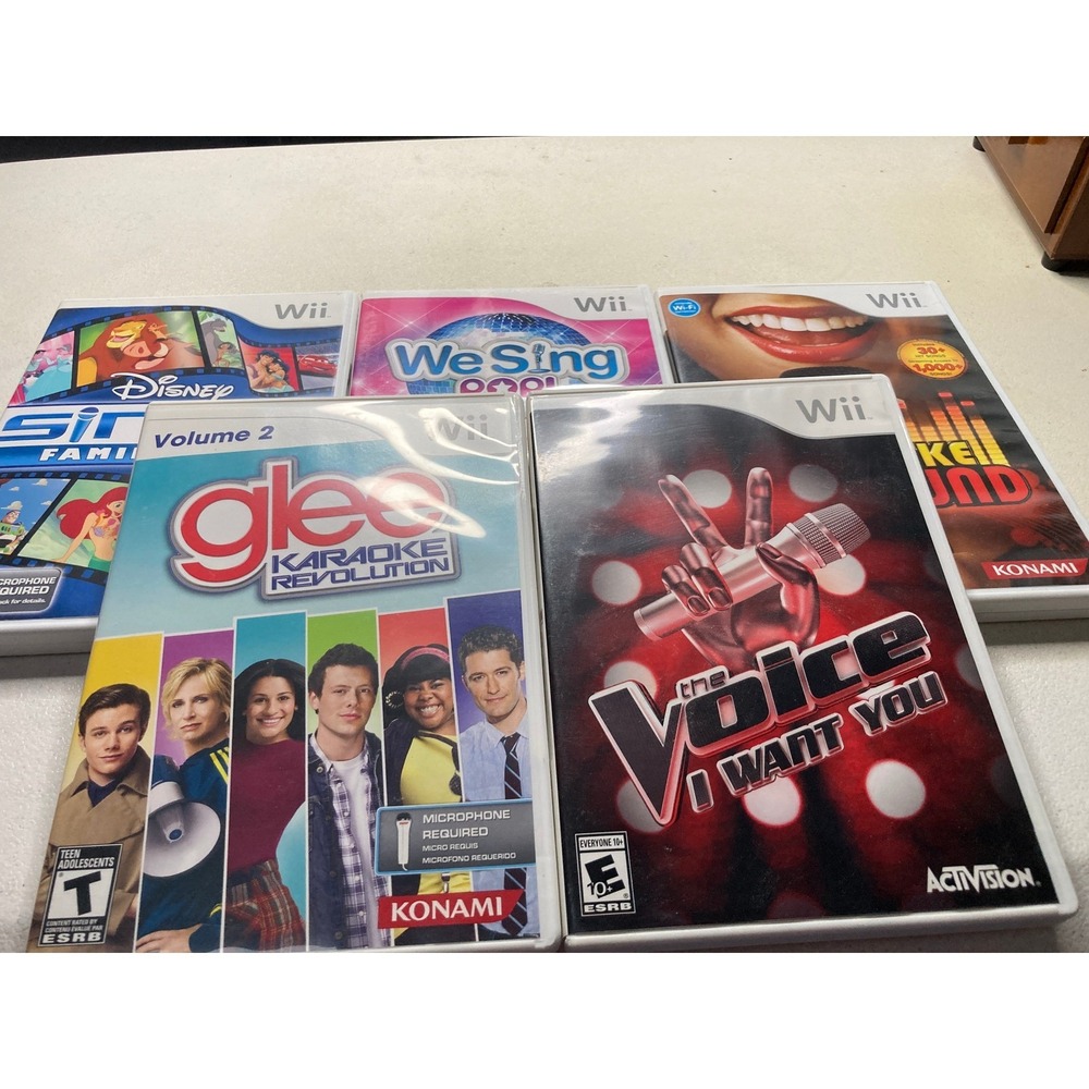 Nintendo Wii Karaoke Game Lot Glee The Voice Disney Sing It Joysound We Sing Pop